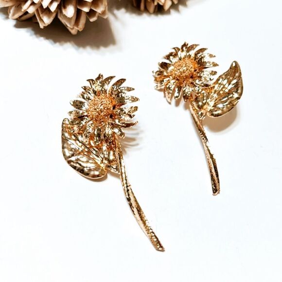 Sunflower earrings M156 - Picture 2 of 6